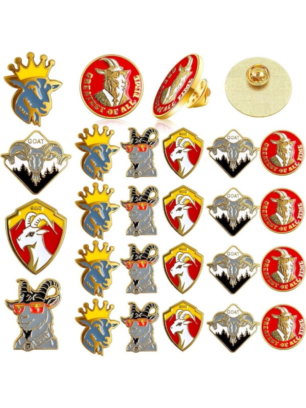 50 Pcs Animal-Themed Trophy Lapel Pins | Enamel Awards for Sports & Academics